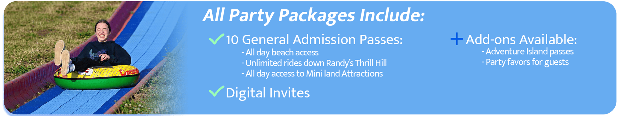 party packages include