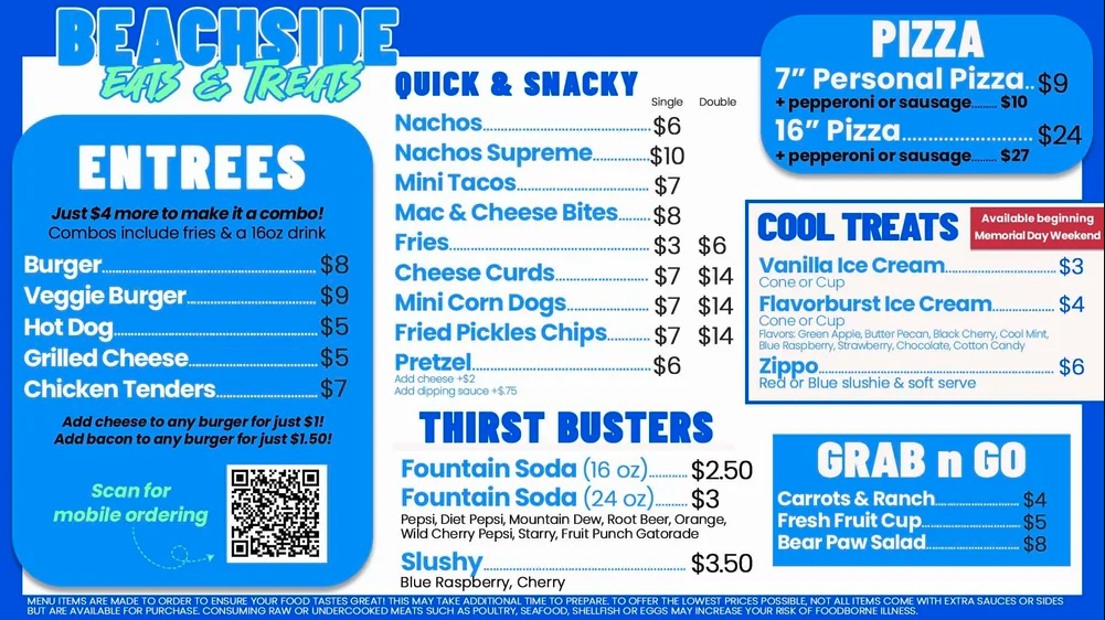 Eats & Treats Menu