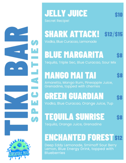 Tiki Bar Menu